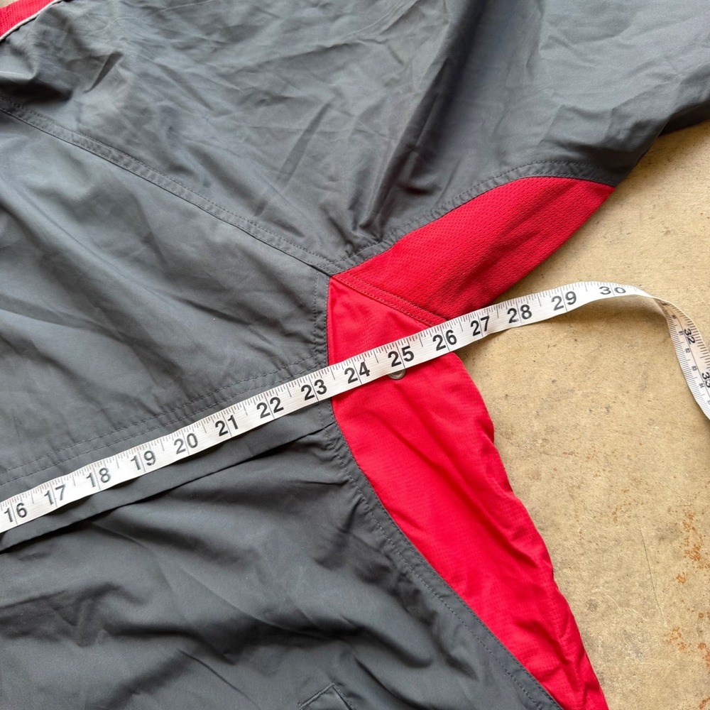 Prospirit Windbreaker Jacket Mens L Gray Red Full Zip Hooded Sporty Athleisure - Picture 6 of 11